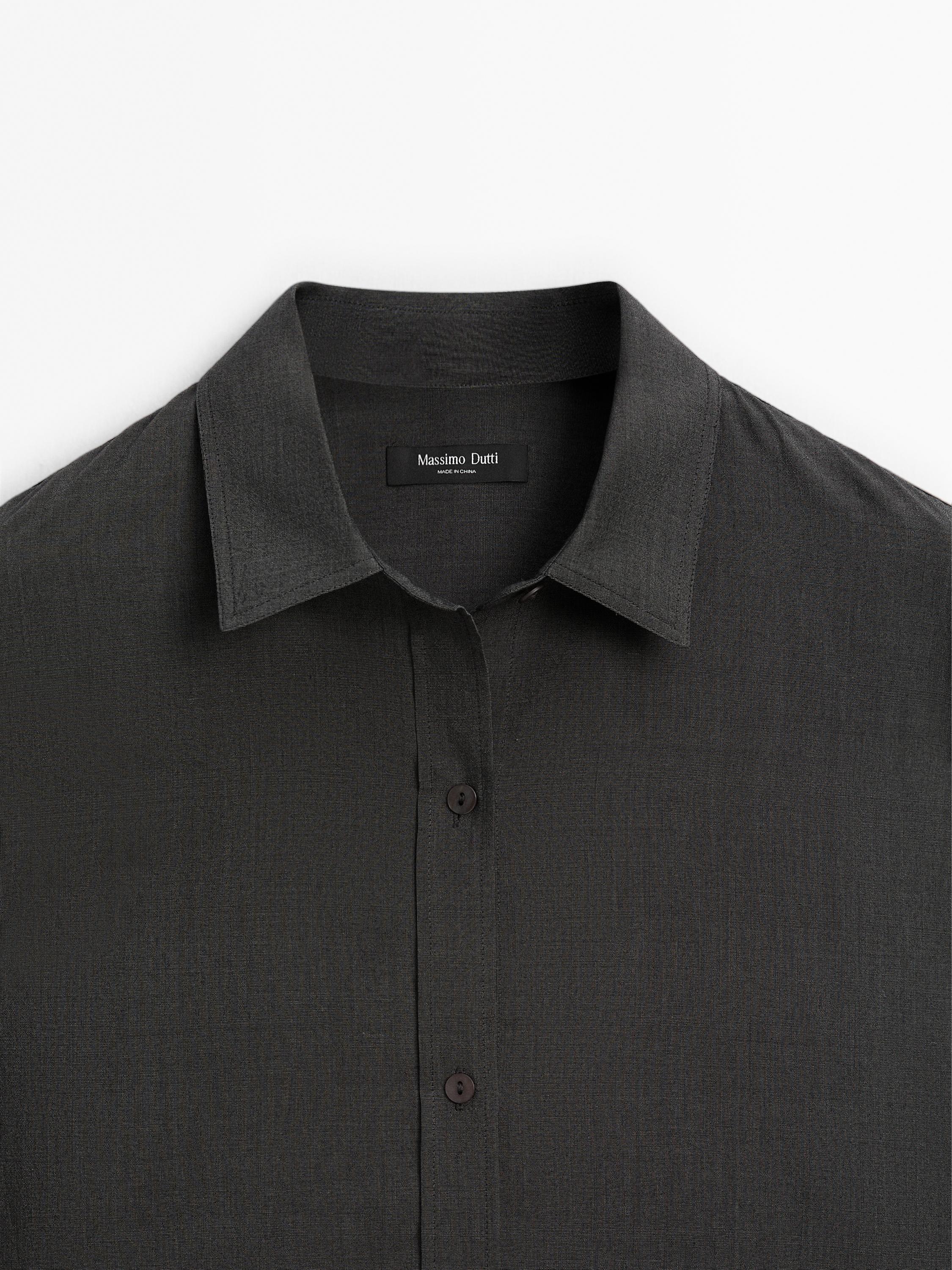 Oversize cotton blend shirt